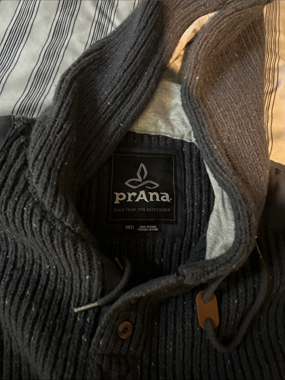 Prana Hooded Henley Pullover Sweater